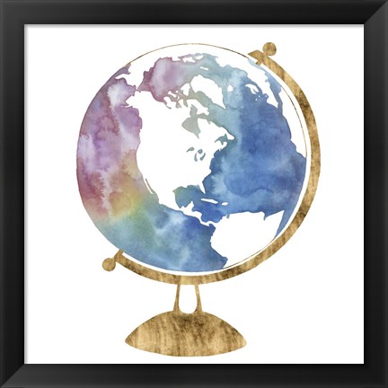 Framed Adventure Globe II Print