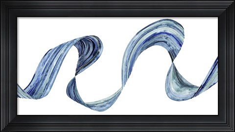 Framed Blue Rush II Print