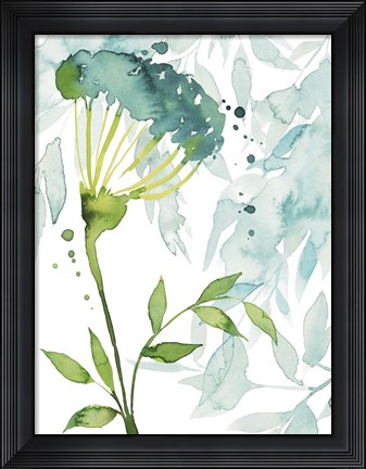 Framed Flower &amp; Leaf Layers II Print