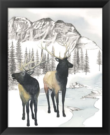 Framed Winter Elk II Print