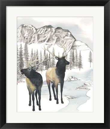 Framed Winter Elk II Print