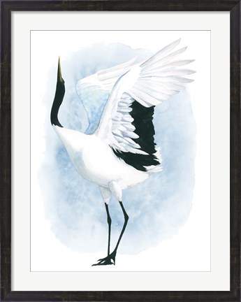 Framed Dancing Crane I Print