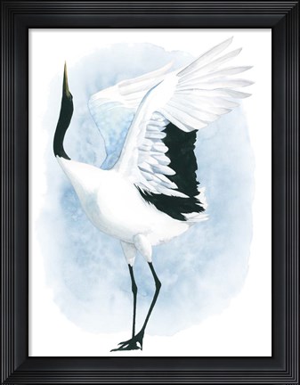 Framed Dancing Crane I Print