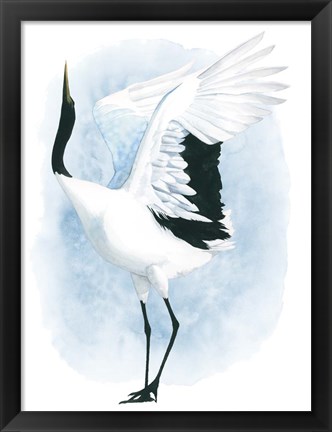 Framed Dancing Crane I Print