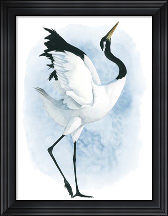 Framed Dancing Crane II Print