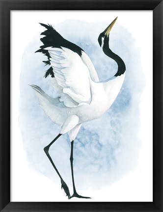 Framed Dancing Crane II Print