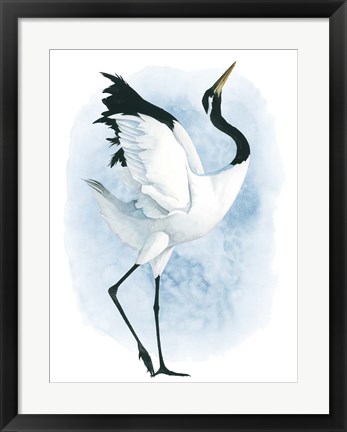 Framed Dancing Crane II Print