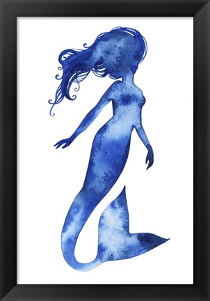 Framed Blue Sirena II Print