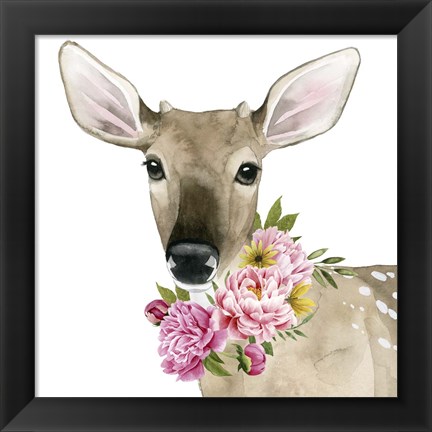 Framed Deer Spring II Print