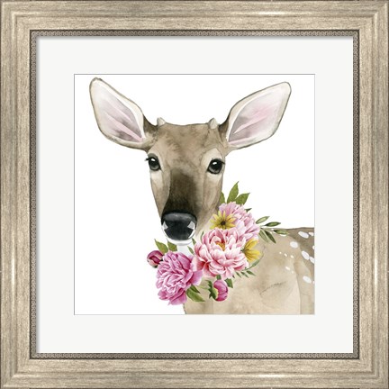 Framed Deer Spring II Print