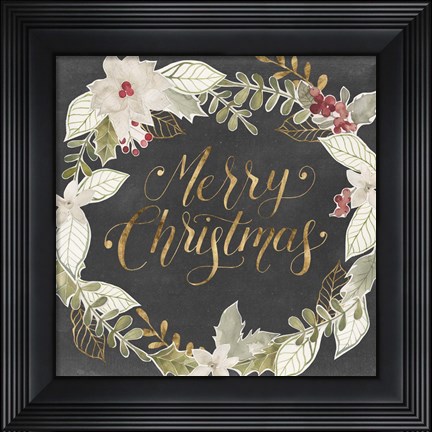 Framed Gilded Christmas I Print