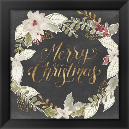 Framed Gilded Christmas I Print