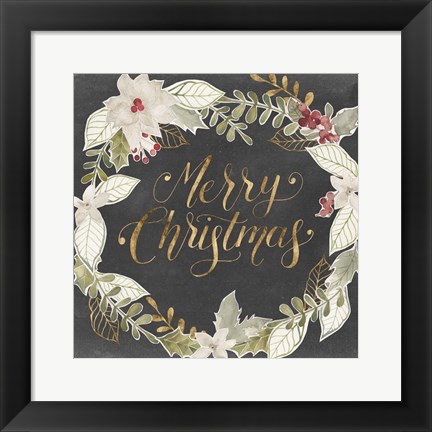 Framed Gilded Christmas I Print