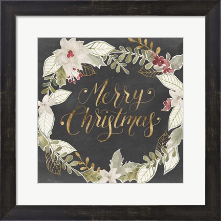 Framed Gilded Christmas I Print