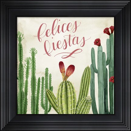 Framed Christmas Cactus II Print