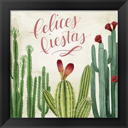 Framed Christmas Cactus II Print