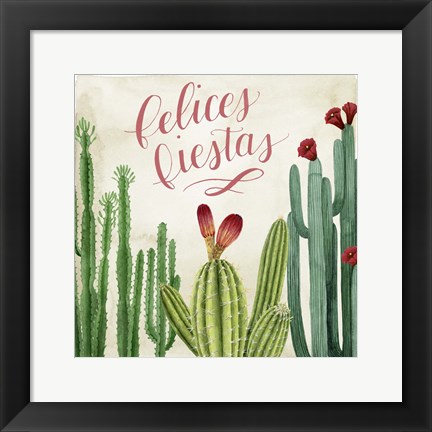 Framed Christmas Cactus II Print