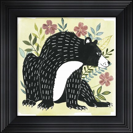 Framed Floral Forester III Print