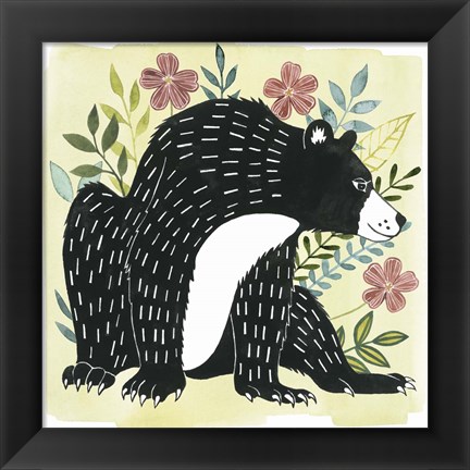 Framed Floral Forester III Print