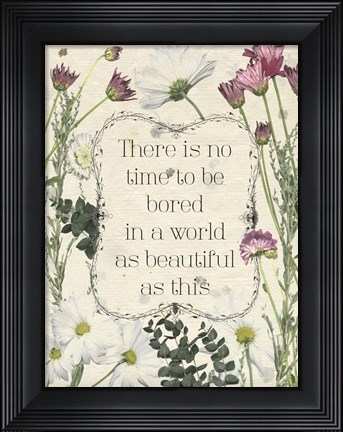 Framed Pressed Floral Quote I Print