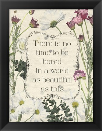 Framed Pressed Floral Quote I Print