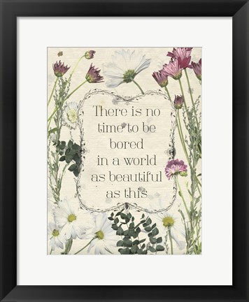 Framed Pressed Floral Quote I Print