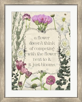 Framed Pressed Floral Quote III Print