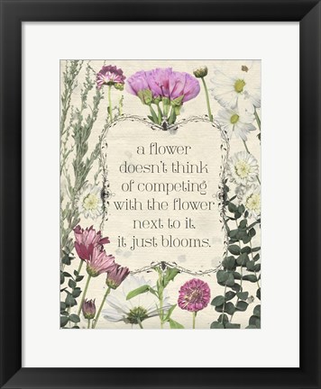 Framed Pressed Floral Quote III Print