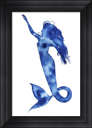 Framed Blue Sirena I Print