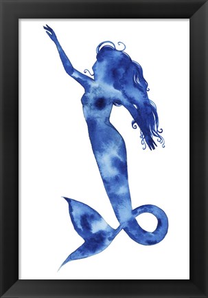 Framed Blue Sirena I Print