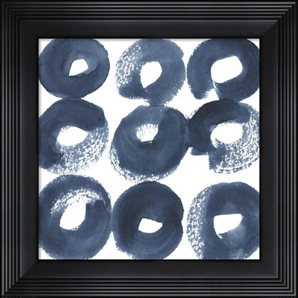 Framed Indigo Ripple VII Print