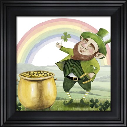 Framed Leprechaun&#39;s Rainbow I Print