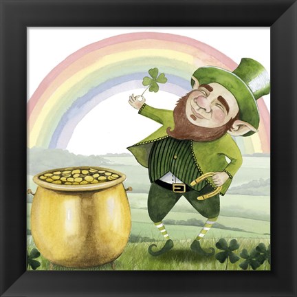 Framed Leprechaun&#39;s Rainbow I Print