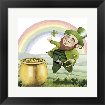 Framed Leprechaun&#39;s Rainbow I Print