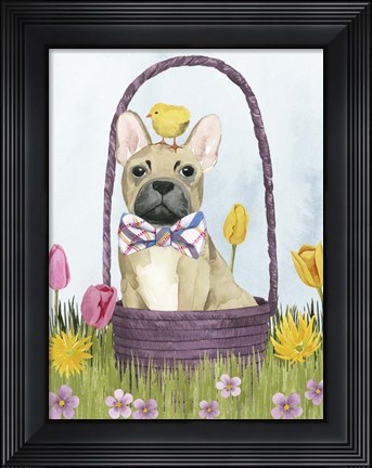 Framed Puppy Easter III Print