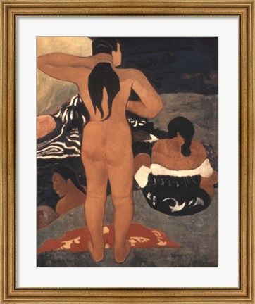 Framed Bathers, 19th Century Print