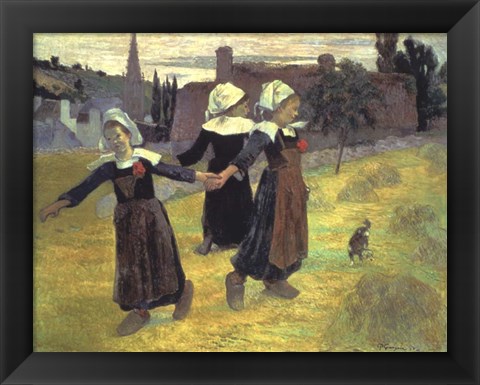 Framed Breton Girls, 1888 Print