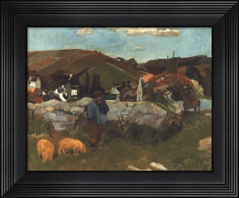 Framed Swineherd, 1888 Print