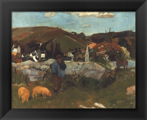 Framed Swineherd, 1888 Print