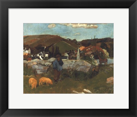 Framed Swineherd, 1888 Print