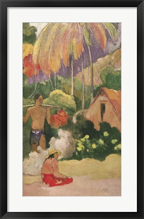 Framed Landscape in Tahiti 1892 Print