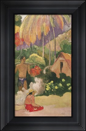 Framed Landscape in Tahiti 1892 Print