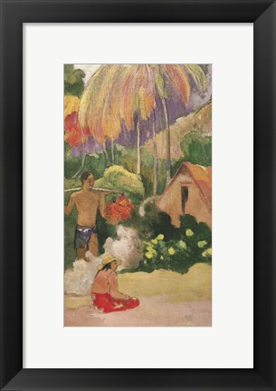 Framed Landscape in Tahiti 1892 Print