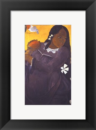 Framed Woman with Mango Print