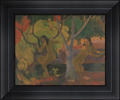 Framed Bathers at Tahiti, 1897 Print