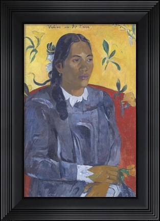 Framed Vahine No Te Tiare (Woman with a Flower), 1891 Print