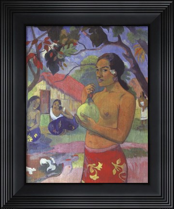 Framed Woman Holding a Fruit, Where Are You Going Print
