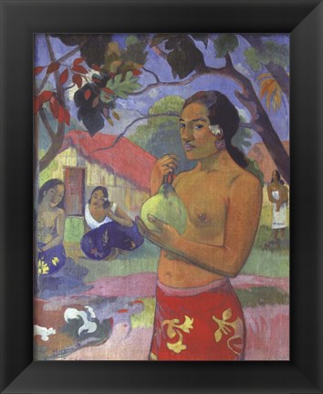 Framed Woman Holding a Fruit, Where Are You Going Print