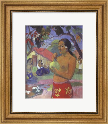 Framed Woman Holding a Fruit, Where Are You Going Print