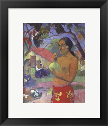 Framed Woman Holding a Fruit, Where Are You Going Print